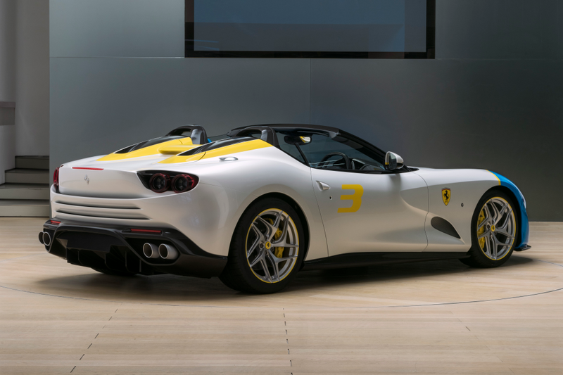 Illustration for article titled The Ferrari SP3JC One-Off Has an Adorable Big, Blue Face